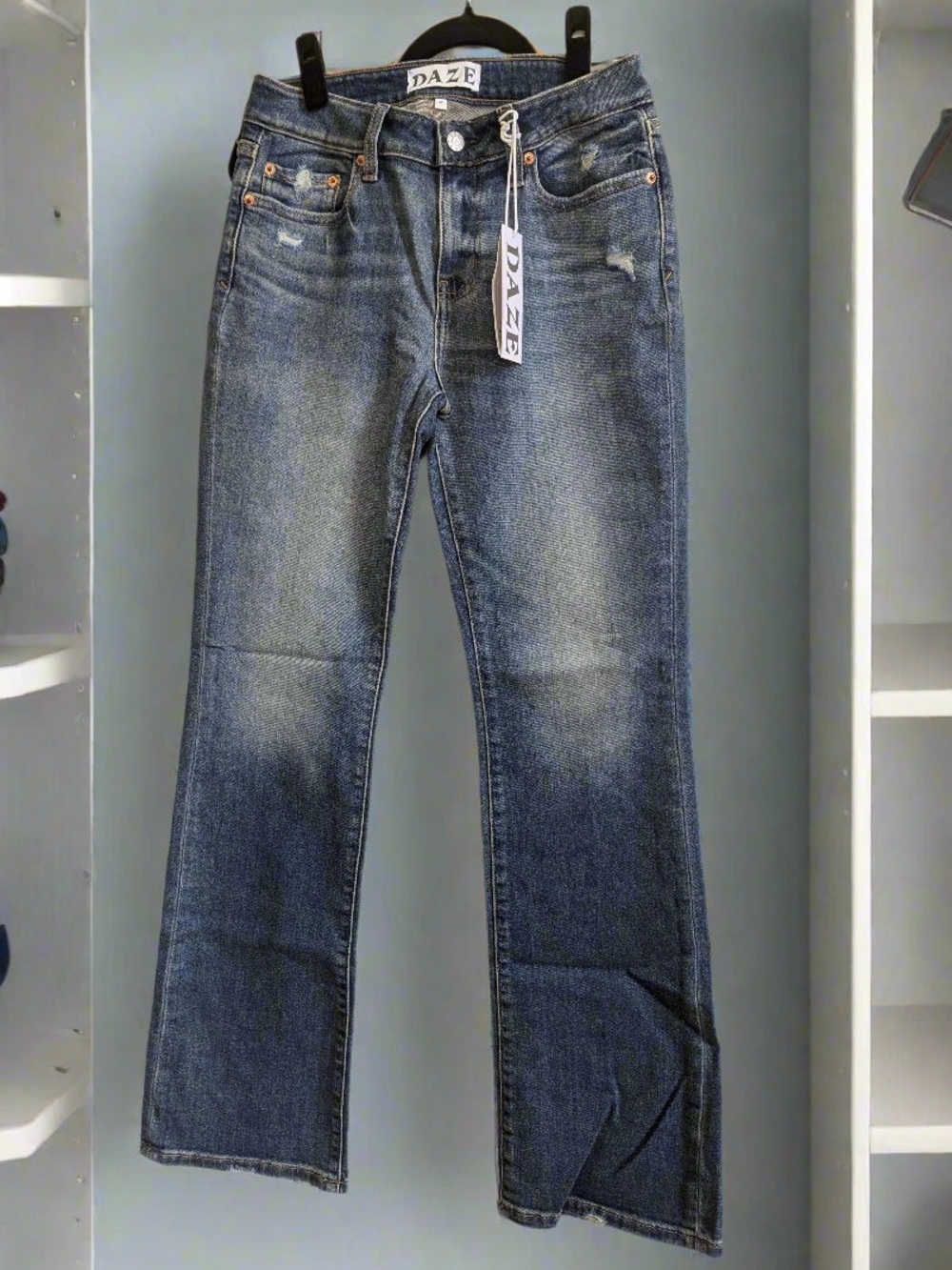 DAZE Women's Boot Cut Jeans in Faded Blue